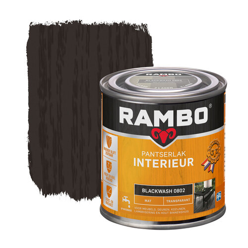 Rambo Pantserlak Interieur Transparant Mat - Blackwash Rambo Pantserlak Interieur Transparant Mat - Blackwash