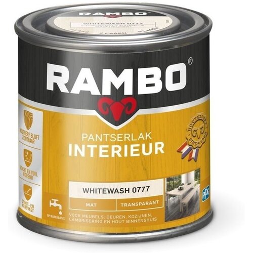 Rambo Pantserlak Interieur Transparant Mat - Whitewash Rambo Pantserlak Interieur Transparant Mat - Whitewash