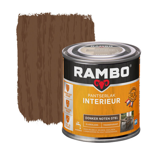 Rambo Pantserlak Interieur Transparant Zijdeglans - Donker noten Rambo Pantserlak Interieur Transparant Zijdeglans - Donker noten