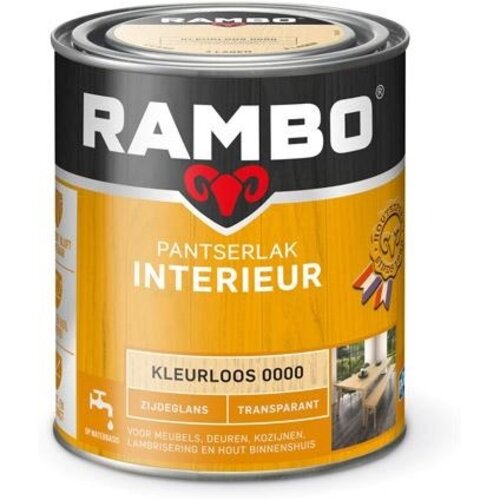 Rambo Pantserlak Interieur Transparant Zijdeglans - Blank Rambo Pantserlak Interieur Transparant Zijdeglans - Blank