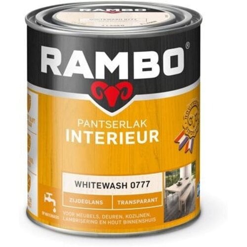Rambo Pantserlak Interieur Transparant Zijdeglans - Whitewash Rambo Pantserlak Interieur Transparant Zijdeglans - Whitewash