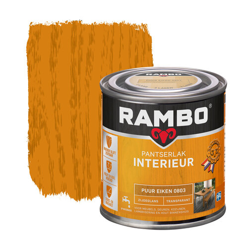 Rambo Pantserlak Interieur Transparant Zijdeglans - Puur eiken