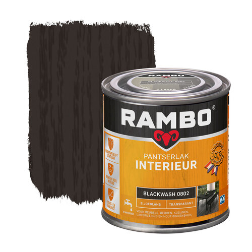 Rambo Pantserlak Interieur Transparant Zijdeglans - Blackwash Rambo Pantserlak Interieur Transparant Zijdeglans - Blackwash