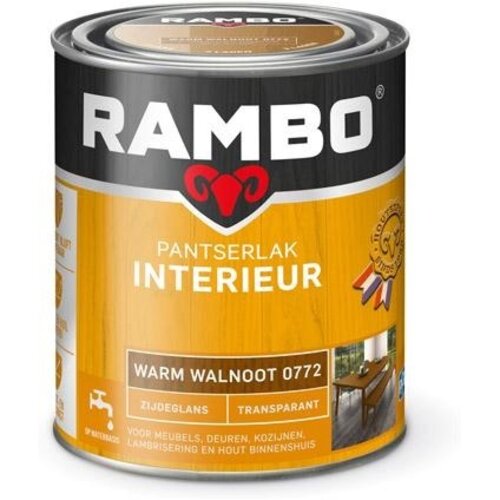 Rambo Pantserlak Interieur Transparant Zijdeglans - Warm walnoot