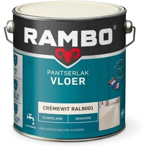Rambo Pantserlak Vloer Dekkend Zijdeglans - Cremewit Ral 9001 Rambo Pantserlak Vloer Dekkend Zijdeglans - Cremewit Ral 9001