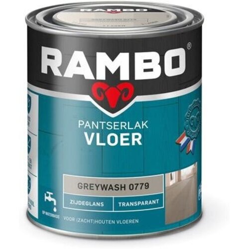Rambo Pantserlak Vloer Transparant Zijdeglans - 750 ml Greywash Rambo Pantserlak Vloer Transparant Zijdeglans - 750 ml Greywash