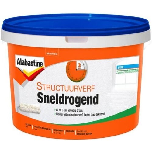 Alabastine Structuurverf Sneldrogend Extra Fijn - 5 liter Alabastine Structuurverf Sneldrogend Extra Fijn - 5 liter