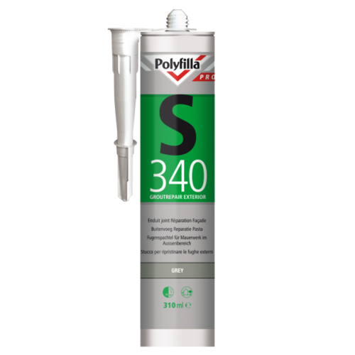 Polyfilla Pro S340 Buitenvoeg Reparatiepasta - Zilvergrijs Polyfilla Pro S340 Buitenvoeg Reparatiepasta - Zilvergrijs