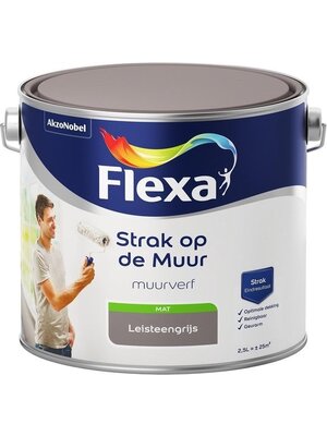 Flexa Strak op de Muur Muurverf - Mat - 2,5 liter - Leisteengrijs