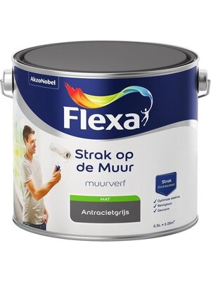 Flexa Strak op de Muur Muurverf - Mat - 2,5 liter - Antraciet