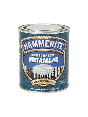 Hammerite Metaallak Direct over Roest Structuur - F315 Zilvergrijs