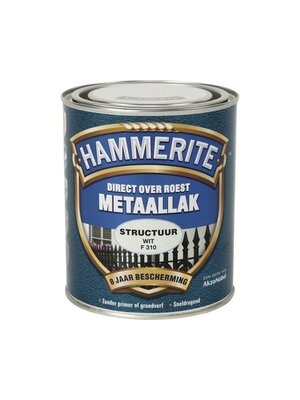 Hammerite Metaallak Direct over Roest Structuur - F310 Wit