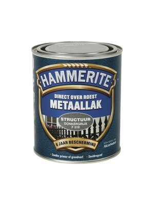 Hammerite Metaallak Direct over Roest Structuur - F319 Donkergrijs