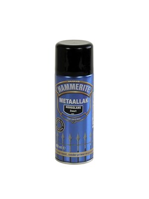 Hammerite Metaallak Direct over Roest Hoogglans Spuitbus - 400 ml S060 Zwart