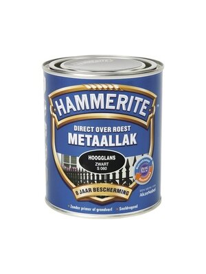 Hammerite Metaallak Direct over Roest Hoogglans - S060 Zwart