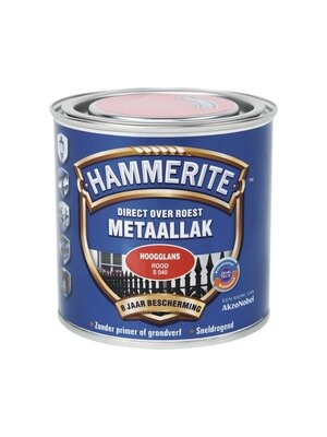 Hammerite Metaallak Direct over Roest Hoogglans - S040 Rood