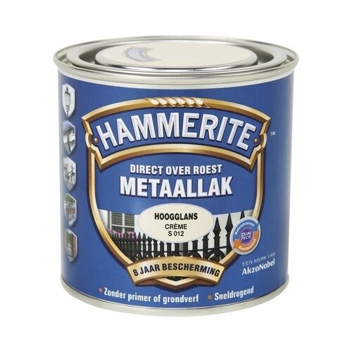 Hammerite Metaallak Direct over Roest Hoogglans - S012 Creme Hammerite Metaallak Direct over Roest Hoogglans - S012 Creme