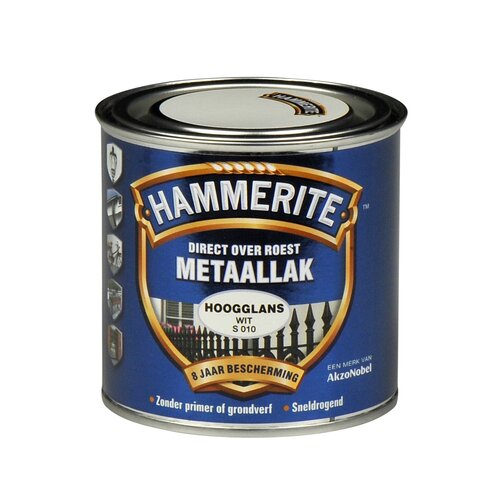Hammerite Metaallak Direct over Roest Hoogglans - S010 Wit