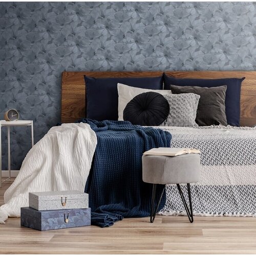 Dutch Wallcoverings Behang Annuell Hibiscus Blauw 11002 Dutch Wallcoverings Behang Annuell Hibiscus Blauw 11002