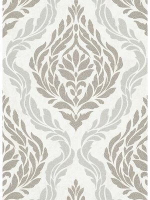 Dutch Wallcoverings Behang Carat Deluxe Medaillon Wit/Zilver 10060-14