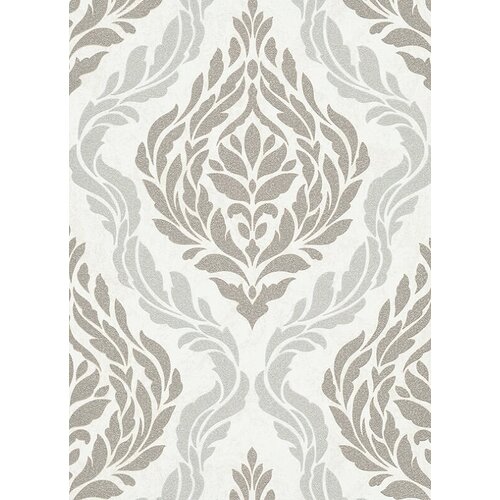 Dutch Wallcoverings Behang Carat Deluxe Medaillon Wit/Zilver 10060-14