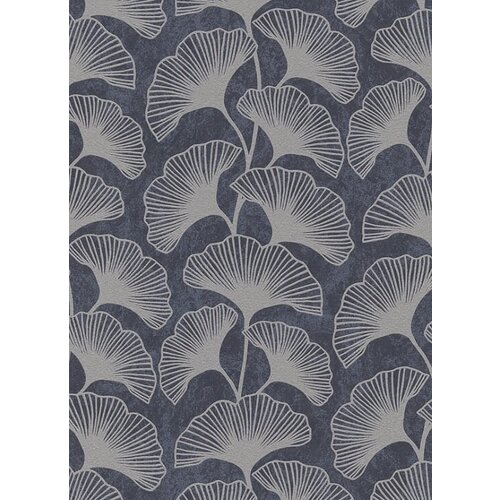 Dutch Wallcoverings Behang Carat Deluxe Bloem Zwart/Zilver 10064-37