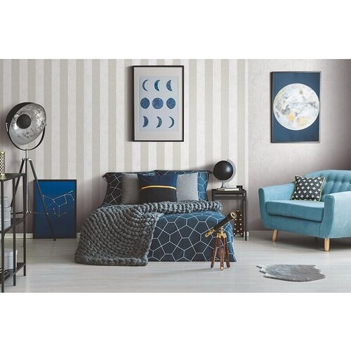 Dutch Wallcoverings Behang Carat Deluxe Streep Wit/Zilver 10077-31 Dutch Wallcoverings Behang Carat Deluxe Streep Wit/Zilver 10077-31