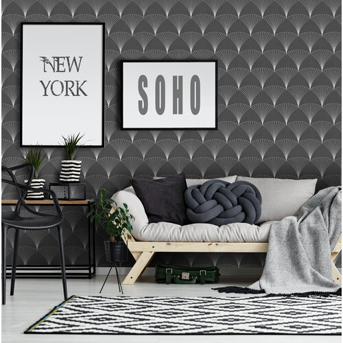 Dutch Wallcoverings Behang Design Chrysler Black 12001 Dutch Wallcoverings Behang Design Chrysler Black 12001