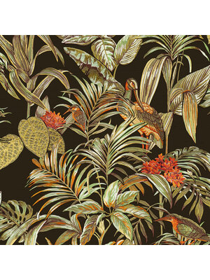Dutch Wallcoverings Behang Embellish Bird Of Paradise Black De120015