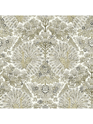 Dutch Wallcoverings Behang Escapade Pauw Beige/Goud A222-02