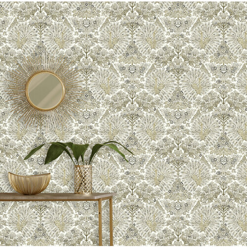 Dutch Wallcoverings Behang Escapade Pauw Beige/Goud A222-02 Dutch Wallcoverings Behang Escapade Pauw Beige/Goud A222-02