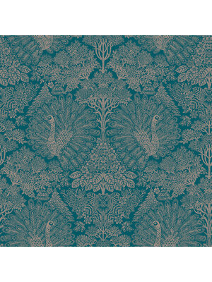 Dutch Wallcoverings Behang Escapade Pauw Groen/Goud A222-03