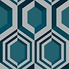 Dutch Wallcoverings Behang Galactik Retro Petrol/Grijs J407-11 Dutch Wallcoverings Behang Galactik Retro Petrol/Grijs J407-11
