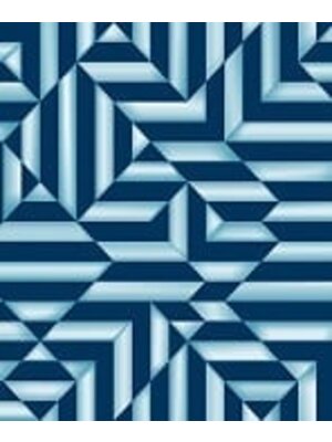 Dutch Wallcoverings Behang Galactik Ruit/Streep Blauw L858-01