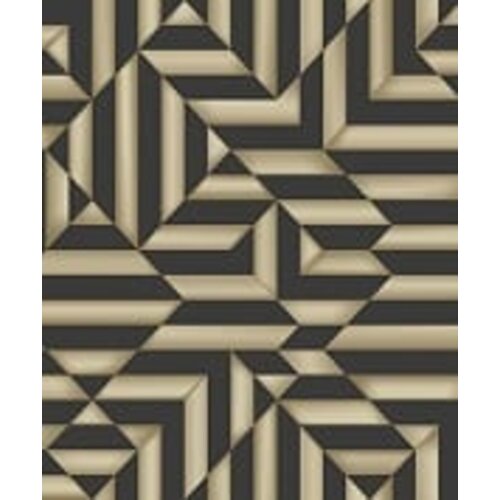 Dutch Wallcoverings Behang Galactik Ruit/Streep Bruin/Goud L858-09 Dutch Wallcoverings Behang Galactik Ruit/Streep Bruin/Goud L858-09