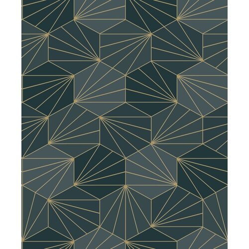 Dutch Wallcoverings Behang Galactik Dessin Groen/Goud L949-01
