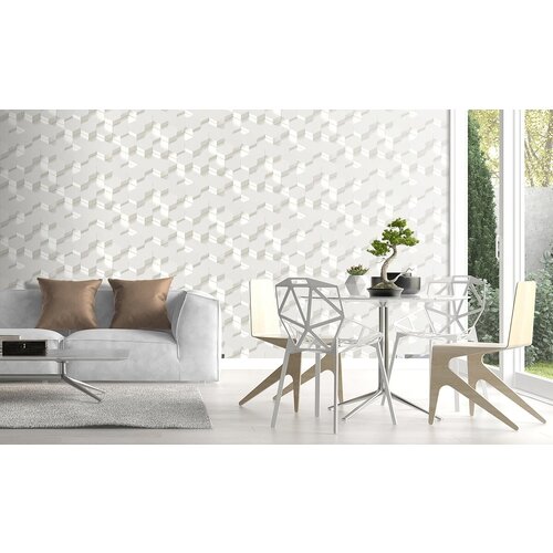Dutch Wallcoverings Behang Galactik 3D Zeshoek Wit L970-00 Dutch Wallcoverings Behang Galactik 3D Zeshoek Wit L970-00