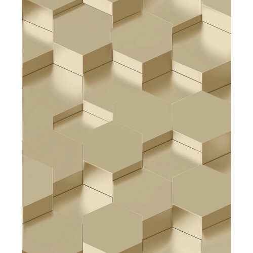 Dutch Wallcoverings Behang Galactik 3D Zeshoek Goud L970-02 Dutch Wallcoverings Behang Galactik 3D Zeshoek Goud L970-02