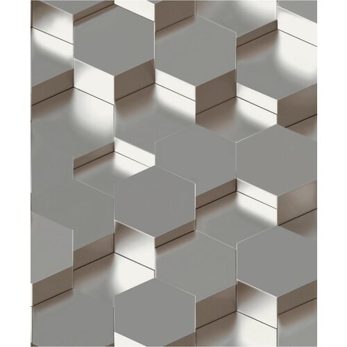 Dutch Wallcoverings Behang Galactik 3D Zeshoek Zilver L970-09 Dutch Wallcoverings Behang Galactik 3D Zeshoek Zilver L970-09