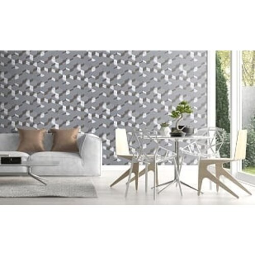 Dutch Wallcoverings Behang Galactik 3D Zeshoek Zilver L970-09 Dutch Wallcoverings Behang Galactik 3D Zeshoek Zilver L970-09
