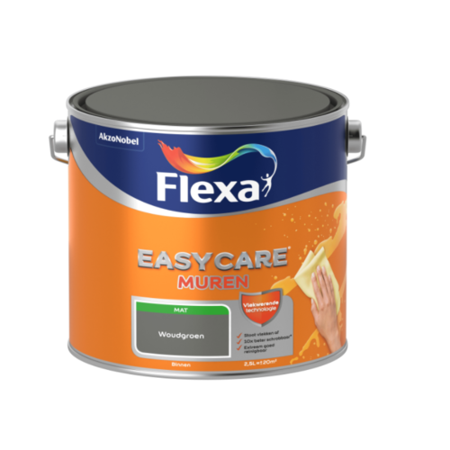 Flexa Easycare Muurverf Mat - Woudgroen - 2,5 liter Flexa Easycare Muurverf Mat - Woudgroen - 2,5 liter