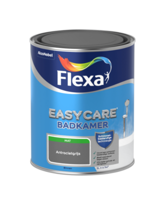 Flexa Easycare Muurverf Badkamer Mat - Antracietgrijs - 1 liter