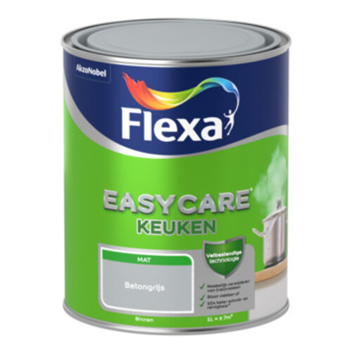 Flexa Easycare Muurverf Keuken Mat - Betongrijs - 1 liter Flexa Easycare Muurverf Keuken Mat - Betongrijs - 1 liter