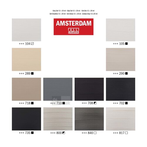 Amsterdam Set 12 x 20 ml - Grijs Amsterdam Set 12 x 20 ml - Grijs