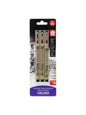 Sakura Pigma Micron Fineliners - set van 3 - 05, 08, PN Sakura Pigma Micron Fineliners - set van 3 - 05, 08, PN
