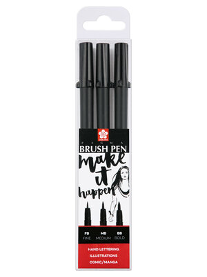 Sakura Pigma Brush Pen Set - 3 stuks