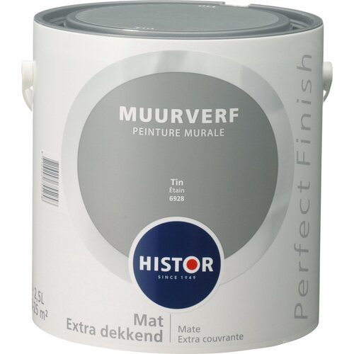 Histor Perfect Finish Muurverf Mat - Tin - 2,5 liter Histor Perfect Finish Muurverf Mat - Tin - 2,5 liter