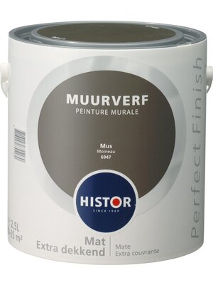 Histor Perfect Finish Muurverf Mat - Mus - 2,5 liter