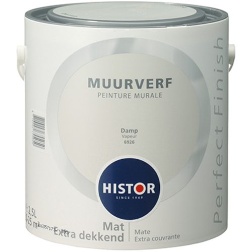 Histor Perfect Finish Muurverf Mat - Damp - 2,5 liter Histor Perfect Finish Muurverf Mat - Damp - 2,5 liter