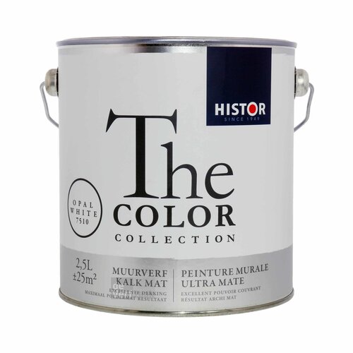 Histor The Color Collection Muurverf Kalkmat - Opal White- 2,5 liter Histor The Color Collection Muurverf Kalkmat - Opal White- 2,5 liter